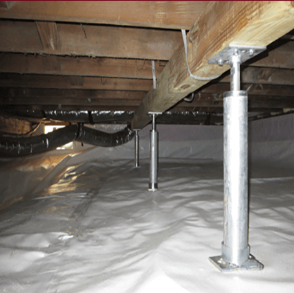crawl space, floor jack